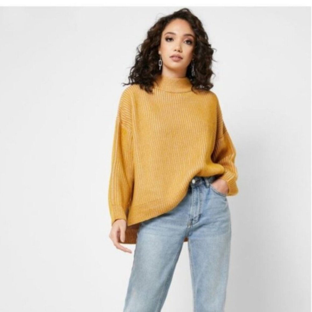 TOPSHOP NEW Mustard Funnel Neck Jumper Sweater